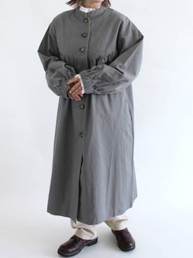 「ehka sopo（エヘカソポ）のアイテム（ノーカラーコート）」を使った、.*miho*.さん（レディース・152cm）の冬コーディネート