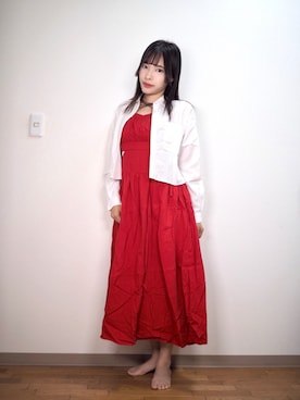 「GU（ジーユー）のアイテム（アクセサリー）」を使った、和瀬凛さん（レディース・157cm）の夏コーディネート