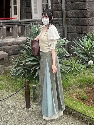 新品 ラベルエチュード シフォン切替ツイルAラインスカート 1749652882_320.jpg