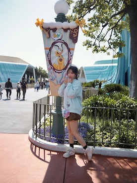 「Disney（ディズニー）のアイテム」を使った、和瀬凛さん（レディース・157cm）の春コーディネート