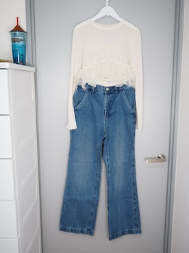 「Alley by w closet（アリーバイダブルクローゼット）の【Alley】チュールフリルビスチェ（その他トップス、ホワイト系）」を使った、和瀬凛さん（レディース・157cm）の夏コーディネート