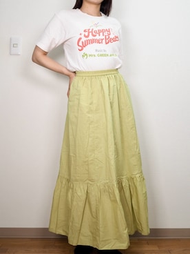 「Disney（ディズニー）のアイテム（Tシャツ/カットソー）」を使った、和瀬凛さん（レディース・157cm）の夏コーディネート