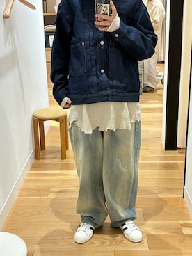 「アイテム（デニムジャケット）」を使った、ひいちゃんさん（メンズ・170cm）の夏コーディネート