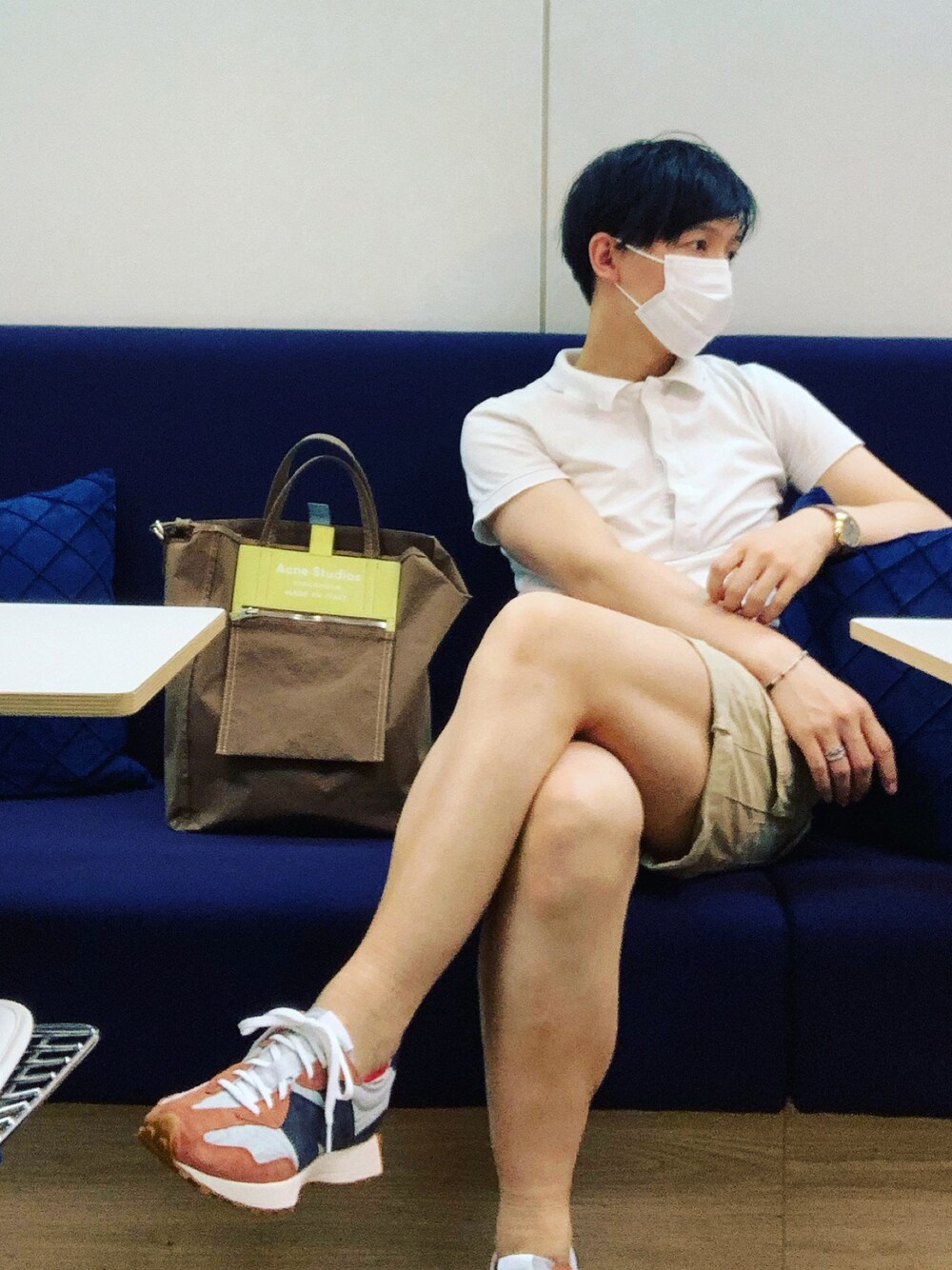 「new balance 327、Acne Studios」｜「NEW BALANCEのアイテム（スニーカー、その他）」を使った、Asahi-1926さん（メンズ・171cm）の夏コーディネートの1枚目の写真