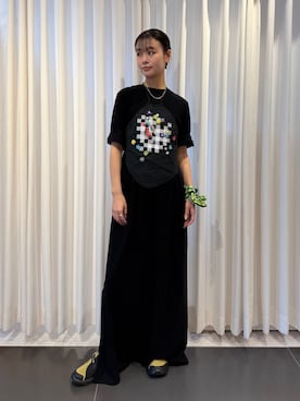 「CITYSHOP（シティーショップ）のASA LIKE KAFTAN LEAN DRESS：ワンピース（ワンピース、ブラック系）」を使った、KAMEYAMAさん（レディース・168cm）の春コーディネート
