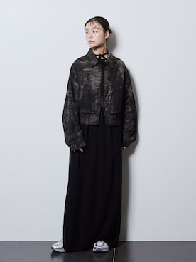 「TAAKK（ターク）のTAAKK DENIM BLOUSON TA26AW-BL334：デニムジャケット（デニムジャケット、グレー系）」を使った、KAMEYAMAさん（レディース・168cm）の秋コーディネート