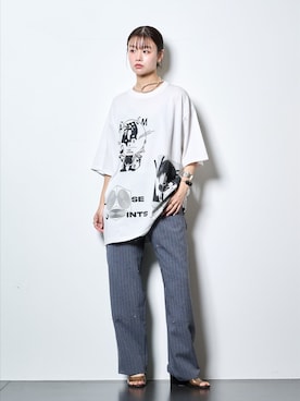 「Dickies（ディッキーズ）のDickies 別注 PAINTER パンツ（その他パンツ、グレー系）」を使った、KAMEYAMAさん（レディース・168cm）の春コーディネート