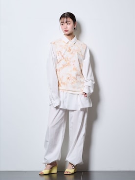「CITYSHOP（シティーショップ）のEASY PANTS : パンツ（その他パンツ、ホワイト系）」を使った、KAMEYAMAさん（レディース・168cm）の春コーディネート