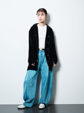 「CITYSHOP（シティーショップ）の[THE MOOD]アメリカンスリーブTEE（Tシャツ/カットソー、ホワイト系）」を使った、KAMEYAMAさん（レディース・168cm）の春コーディネート
