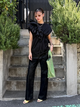 「Mollini（モリーニ）のアイテム」を使った、KAMEYAMAさん（レディース・168cm）の春コーディネート