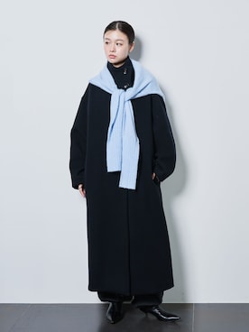 「CITYSHOP（シティーショップ）の《追加3》STAND NECK コート（その他アウター、ブラック系）」を使った、KAMEYAMAさん（レディース・168cm）の夏コーディネート
