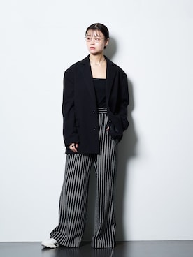 「アイテム（その他アンダーウェア/インナー、ブラック系）」を使った、KAMEYAMAさん（レディース・168cm）の春コーディネート