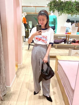 「mystic（ミスティック）のアイテム（スラックス）」を使った、kabataさん（レディース・149cm）の春コーディネート