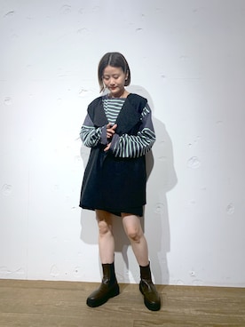 「mystic（ミスティック）のアイテム（スラックス）」を使った、kabataさん（レディース・149cm）の秋コーディネート