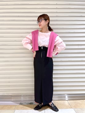 「mystic（ミスティック）のアイテム（ローファー）」を使った、kabataさん（レディース・149cm）の冬コーディネート