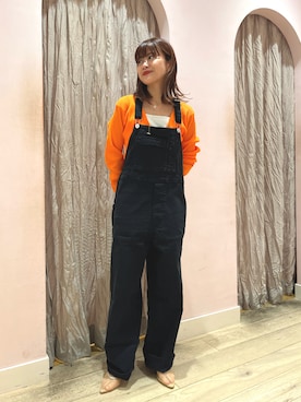 「Vネック」｜「アイテム（サロペット/オーバーオール）」を使った、kabataさん（レディース・149cm）の夏コーディネート