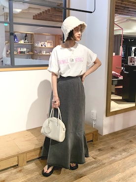「mystic（ミスティック）のアイテム（ボストンバッグ）」を使った、kabataさん（レディース・149cm）の夏コーディネート