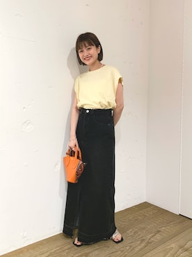 「mystic（ミスティック）のアイテム（デニムスカート）」を使った、kabataさん（レディース・149cm）の夏コーディネート