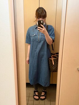 レギンス スパッツを使った デニムワンピース の人気ファッションコーディネート Wear