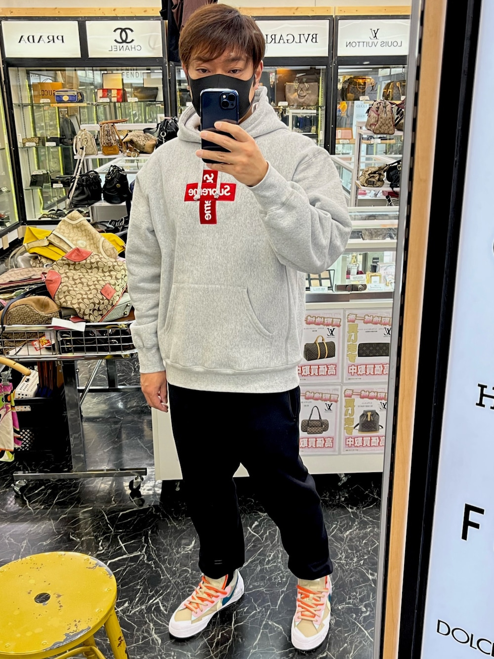 クロスボックスロゴパーカー 美品 supreme cross box logo クロス
