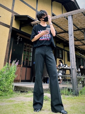 「フレアスラックス」｜「アイテム（ブーツ）」を使った、た  い  か〝さん（メンズ・166cm）の秋コーディネート