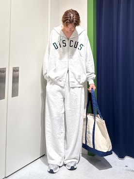 「アイテム（スウェットパンツ）」を使った、かとしょーさん（メンズ・180cm）の秋コーディネート