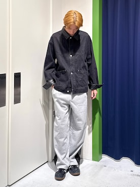 「アイテム（デニムジャケット）」を使った、かとしょーさん（メンズ・180cm）の秋コーディネート