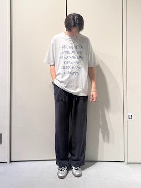 「CIAOPANIC TYPY（チャオパニックティピー）の【UNISEX】【シルエット調整可】ピグメント加工ワッフルイージーパンツ/WEB限定カラーあり（スウェットパンツ）」を使った、かとしょーさん（メンズ・180cm）の秋コーディネート