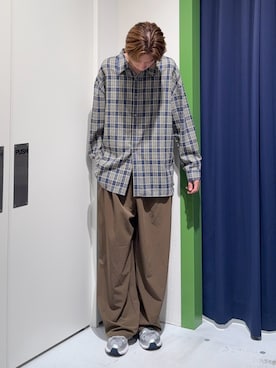 「CIAOPANIC TYPY（チャオパニックティピー）の【UNISEX】モール混長袖チェックシャツ（シャツ/ブラウス）」を使った、かとしょーさん（メンズ・180cm）の秋コーディネート