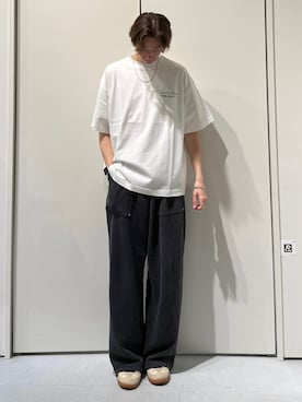 「CIAOPANIC TYPY（チャオパニックティピー）の【ユニセックス】ビックシルエットアソートグラフィックプリントTee（Tシャツ/カットソー、ホワイト系）」を使った、かとしょーさん（メンズ・180cm）の春コーディネート