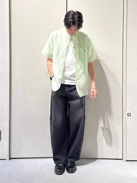 「GEVACO（ゲバコ）のアイテム」を使った、かとしょーさん（メンズ・180cm）の夏コーディネート