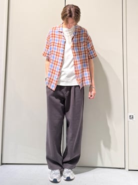 「CIAOPANIC TYPY（チャオパニックティピー）のアイテム（スラックス）」を使った、かとしょーさん（メンズ・180cm）の春コーディネート