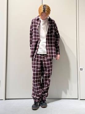 「アイテム（スラックス）」を使った、かとしょーさん（メンズ・180cm・20代）の冬コーディネート