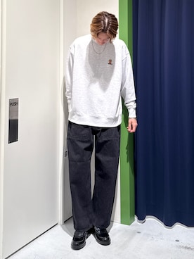 「アイテム（スウェット）」を使った、かとしょーさん（メンズ・180cm・20代）の秋コーディネート