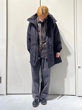 「アイテム（ダウンジャケット/コート）」を使った、かとしょーさん（メンズ・180cm）の秋コーディネート