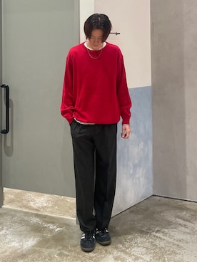 「ハロウィン」｜「アイテム（スラックス）」を使った、かとしょーさん（メンズ・180cm）の秋コーディネート