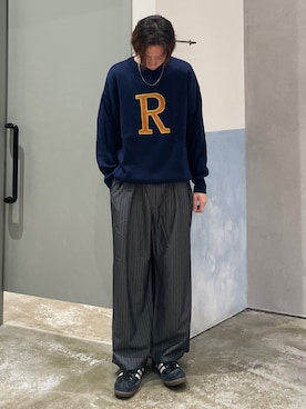「ハロウィン」｜「アイテム（スラックス）」を使った、かとしょーさん（メンズ・180cm）の秋コーディネート