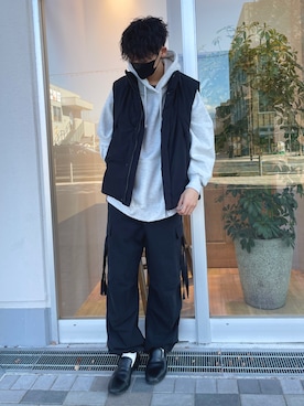 「CIAOPANIC TYPY（チャオパニックティピー）のアイテム（ダウンベスト）」を使った、かとしょーさん（メンズ・180cm）の冬コーディネート