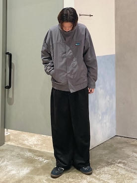 「アイテム（ナイロンジャケット）」を使った、かとしょーさん（メンズ・180cm）の秋コーディネート