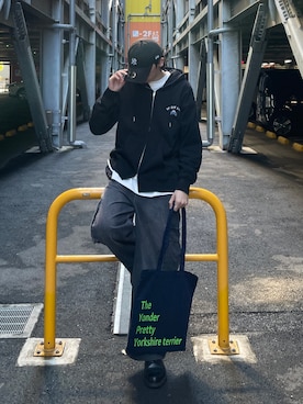 「CIAOPANIC TYPY（チャオパニックティピー）のアイテム（パーカー）」を使った、かとしょーさん（メンズ・180cm）の春コーディネート