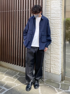 「いまどきジャケット写真」｜「アイテム（ブルゾン）」を使った、かとしょーさん（メンズ・180cm）の春コーディネート