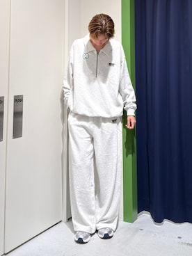 「アイテム（スウェットパンツ）」を使った、かとしょーさん（メンズ・180cm）の秋コーディネート