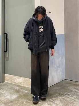 「CIAOPANIC TYPY（チャオパニックティピー）のアイテム（MA-1）」を使った、かとしょーさん（メンズ・180cm）の秋コーディネート