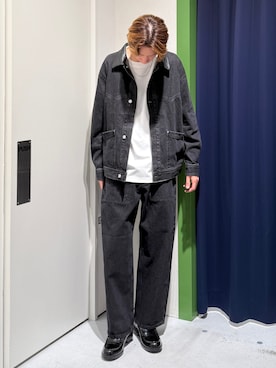 「アイテム（デニムジャケット）」を使った、かとしょーさん（メンズ・180cm・20代）の秋コーディネート