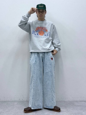 「NBA（エヌビーエー）のアイテム（パンツ）」を使った、しゅうさん（メンズ・175cm）の冬コーディネート