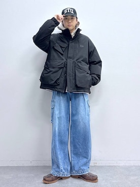 「RAGEBLUE（レイジブルー）のアイテム（パーカー）」を使った、しゅうさん（メンズ・175cm）の冬コーディネート