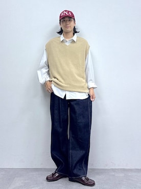 「アイテム（ベスト）」を使った、しゅうさん（メンズ・175cm）の夏コーディネート