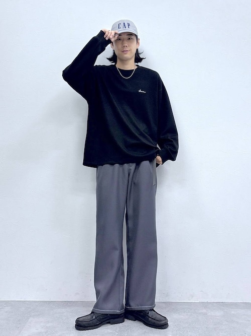 セール】配色ステッチ/ワイドワークパンツ【セットアップ対応