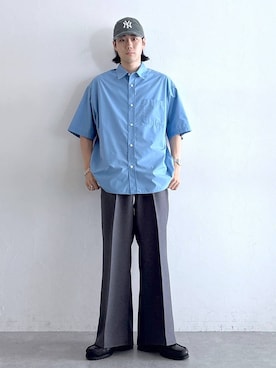 「RAGEBLUE（レイジブルー）のアイテム（シャツ/ブラウス）」を使った、しゅうさん（メンズ・175cm）の夏コーディネート