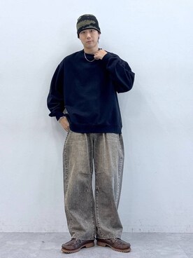 「RAGEBLUE（レイジブルー）のアイテム（ニットキャップ/ビーニー）」を使った、しゅうさん（メンズ・175cm）の冬コーディネート